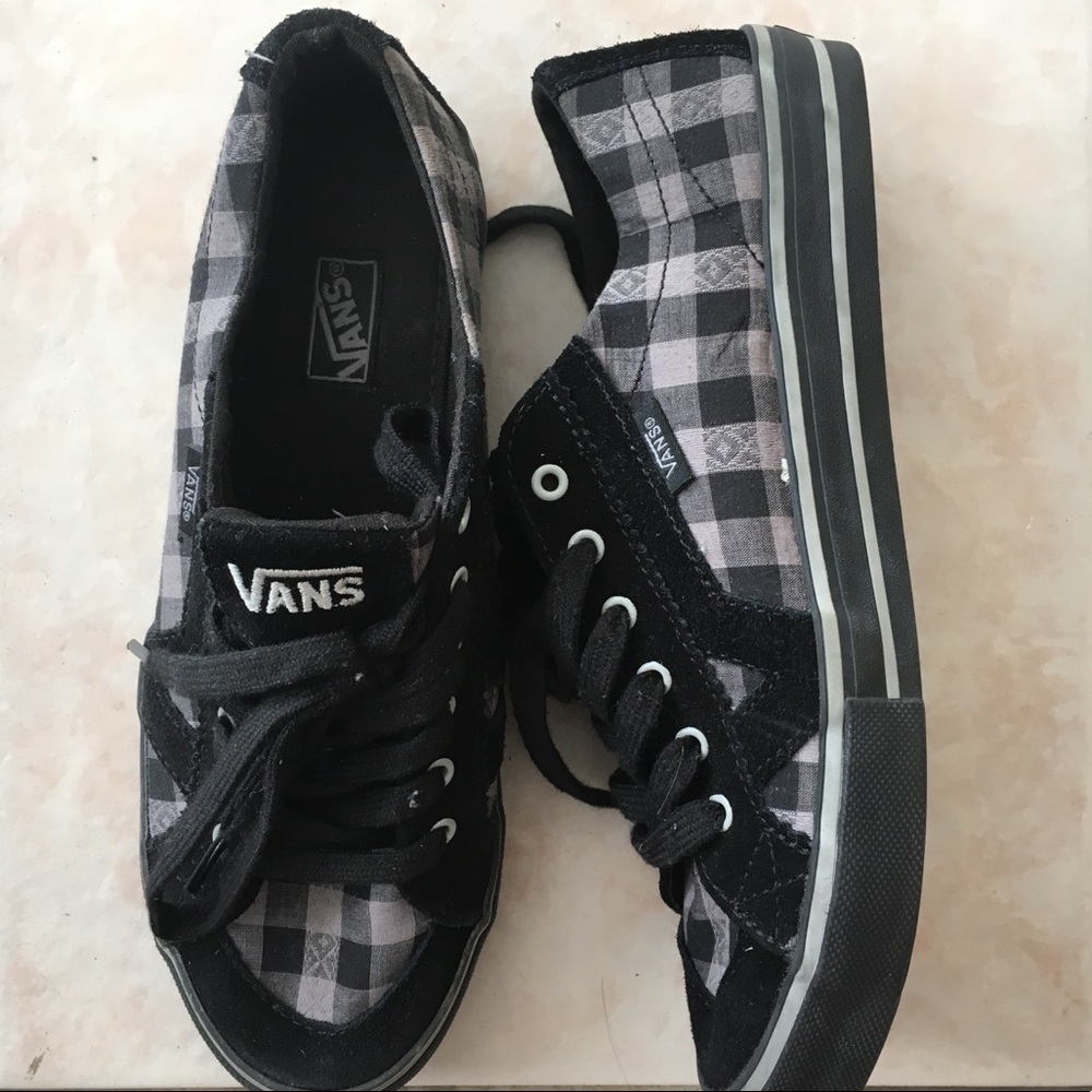 Black Checkered Vans